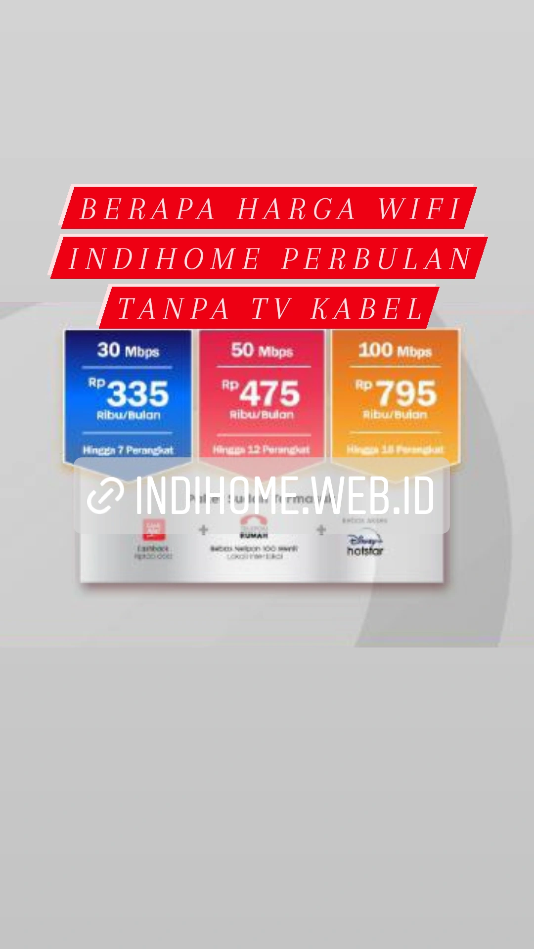 Berapa Harga WiFi IndiHome Perbulan Tanpa TV Kabel