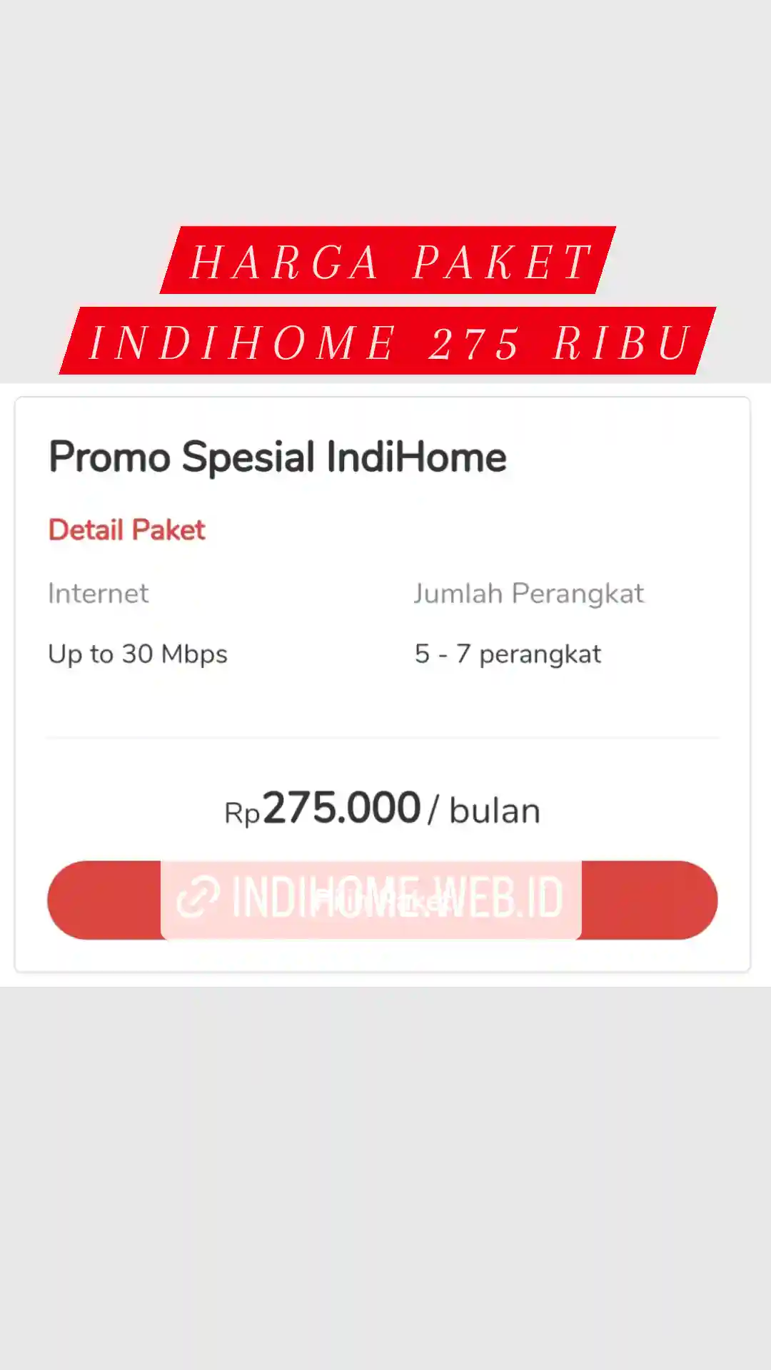 Harga Paket IndiHome 275 Ribu