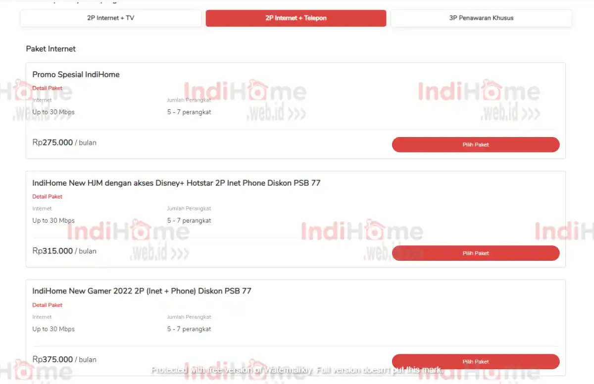 Paket IndiHome 275 Ribu