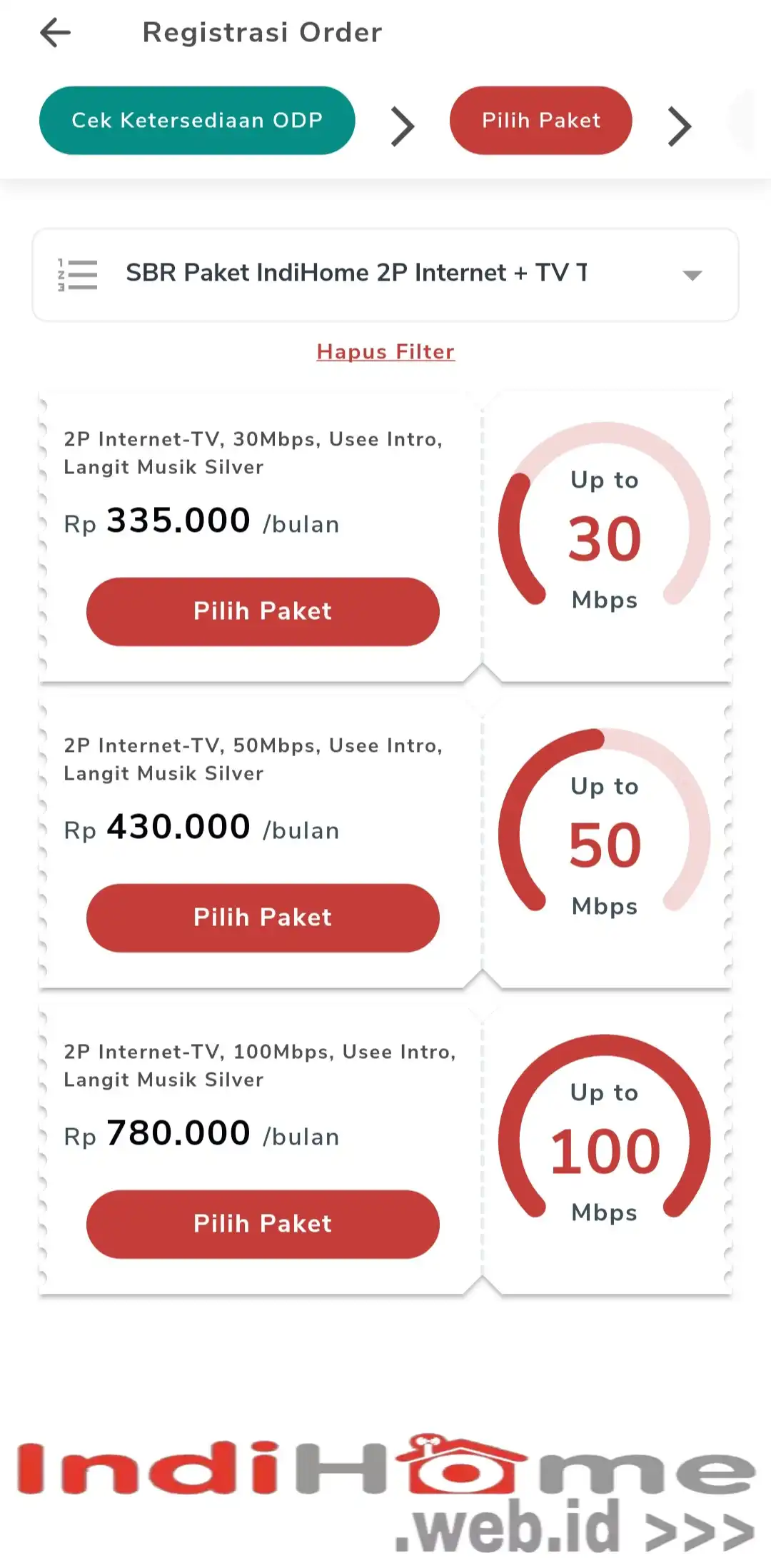 List Daftar Harga Paket IndiHome